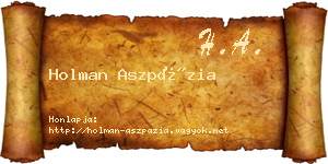 Holman Aszpázia névjegykártya